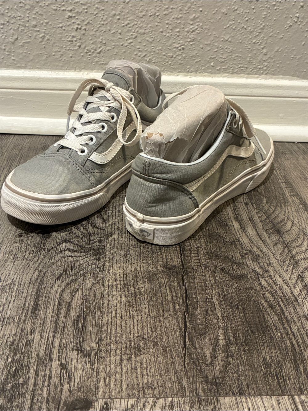 Vans Gray Canvas Low-Top Sneakers with White Details